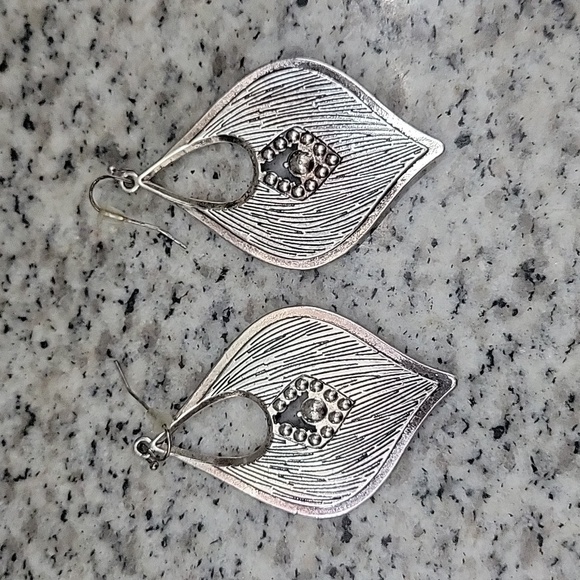 Teardrop Rhinestone Dangle Earrings - Picture 4 of 4